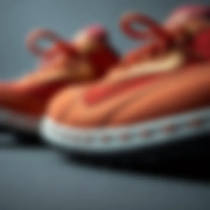 Close-up of Nike flat shoes materials and craftsmanship