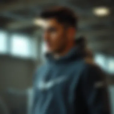 Athlete wearing a Nike hoodie during a workout session.