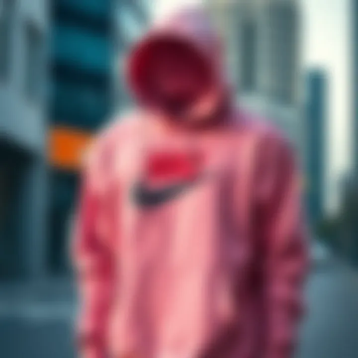 A stylish Nike hoodie displayed in an urban environment.