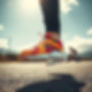 Nike Huarache in Action Outdoors Nike Huarache on a dynamic outdoor setting