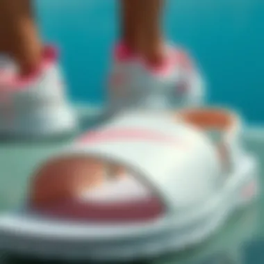 Close-up of high-quality materials used in Nike sandals