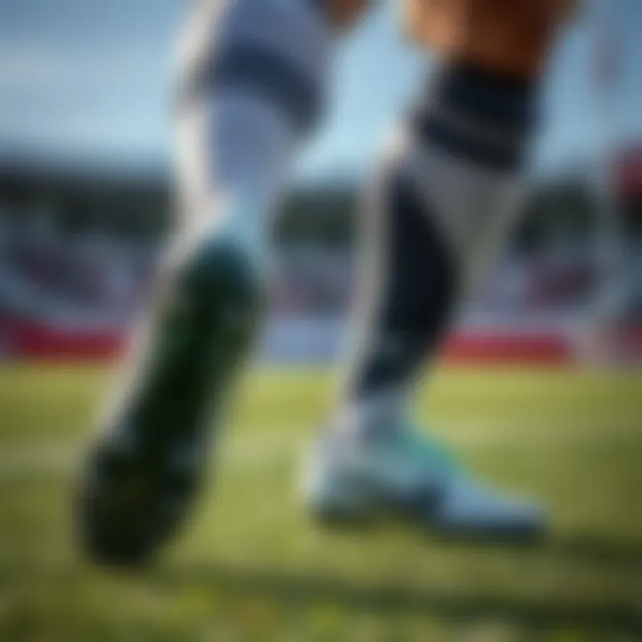 Athlete Performance with Nike Cleats on the Field Athlete demonstrating performance with Nike cleats on the field