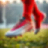 Dynamic action shot of Nike Mercurial CR7 shoes on the field