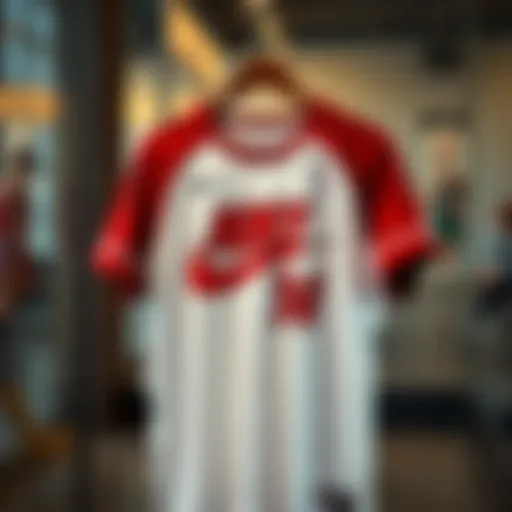 A stylish Nike NBA t-shirt displayed on a hanger