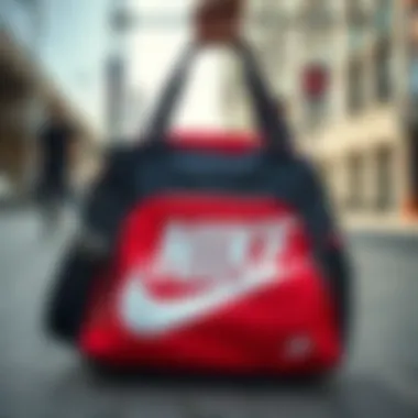 Stylish Nike bag showcased in an urban setting