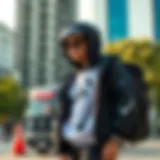 Stylish Nike Panda activewear in an urban setting