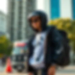 Stylish Nike Panda activewear in an urban setting