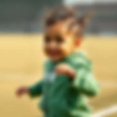 Baby enjoying movement in Nike Revolution Bebek outfit