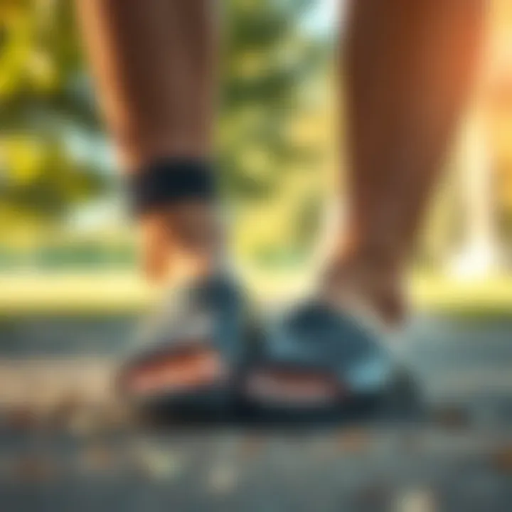 Outdoor scene showcasing the comfort of Nike sandals