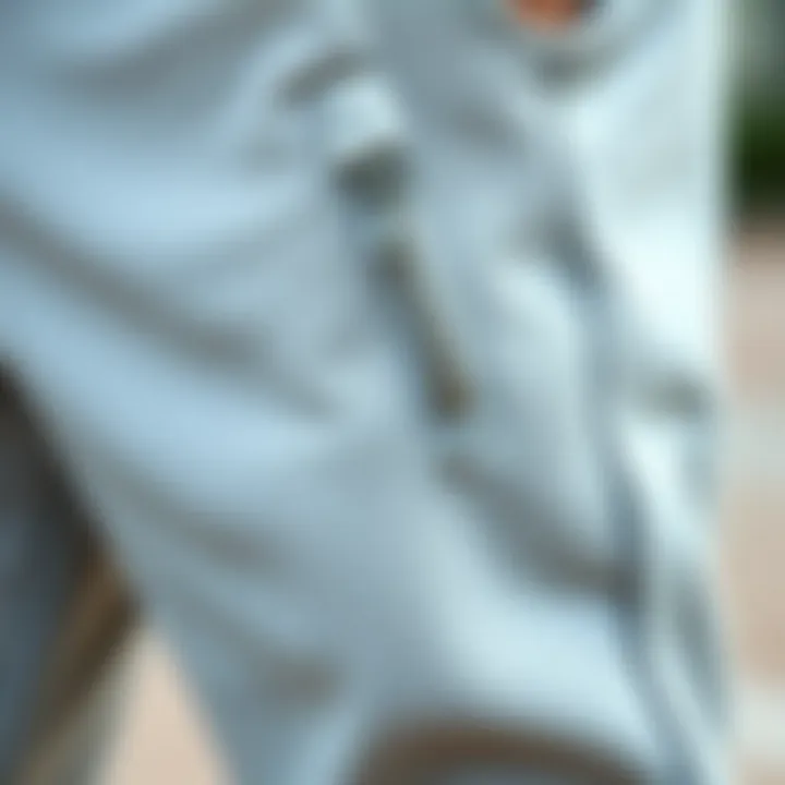 Close-up of the joggers' design features highlighting pockets and stitching