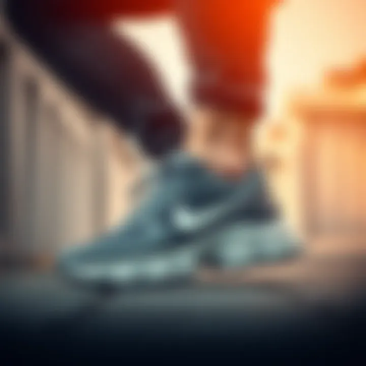 Person enjoying comfort while wearing Nike thick-soled shoes