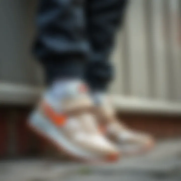 Fashion-forward Nike Velcro shoes paired with stylish outfit