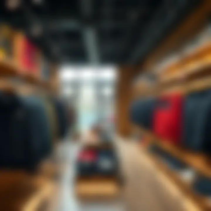 An organized retail space featuring diverse sportswear collections