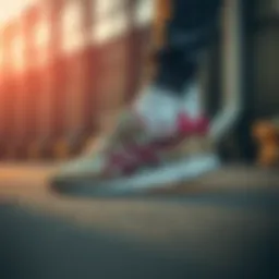 A dynamic shot of Onitsuka Tiger shoes showcasing their sleek design and functionality.