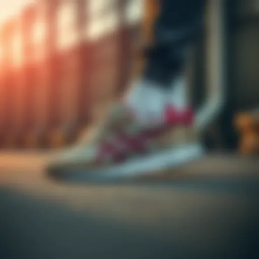 A dynamic shot of Onitsuka Tiger shoes showcasing their sleek design and functionality.