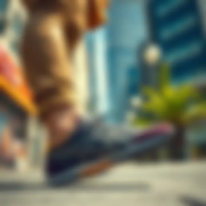 Fashion Meets Everyday Life A stylish urban setting with a person wearing Onitsuka Tiger shoes, blending fashion with everyday life.