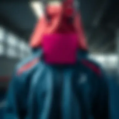 Aesthetic features of pink square in athletic clothing