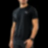 Showcasing Style and Comfort in Puma Black T-shirt Stylish Puma black t-shirt displayed on a model