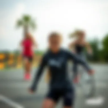 Women engaging in various sports activities while wearing Puma Nitro collection.