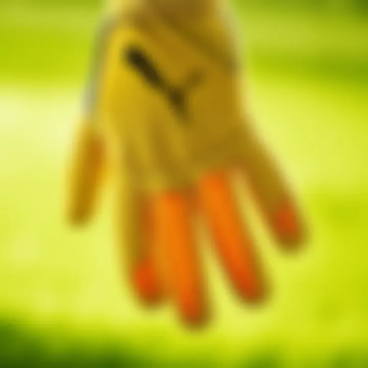Close-up of the innovative technology used in Puma Ultra gloves