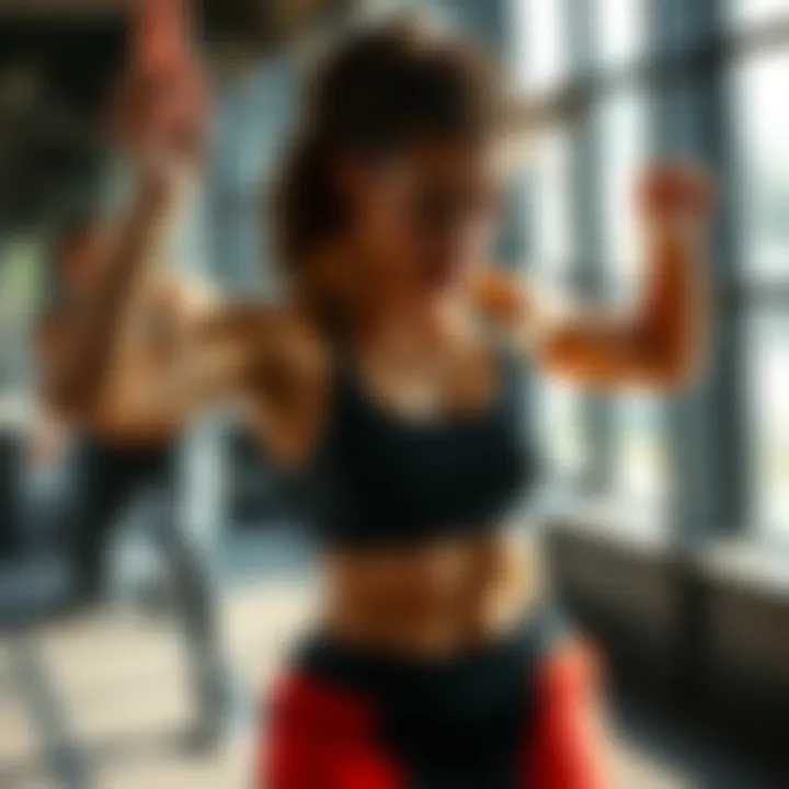 Dynamic workout session with energetic movements