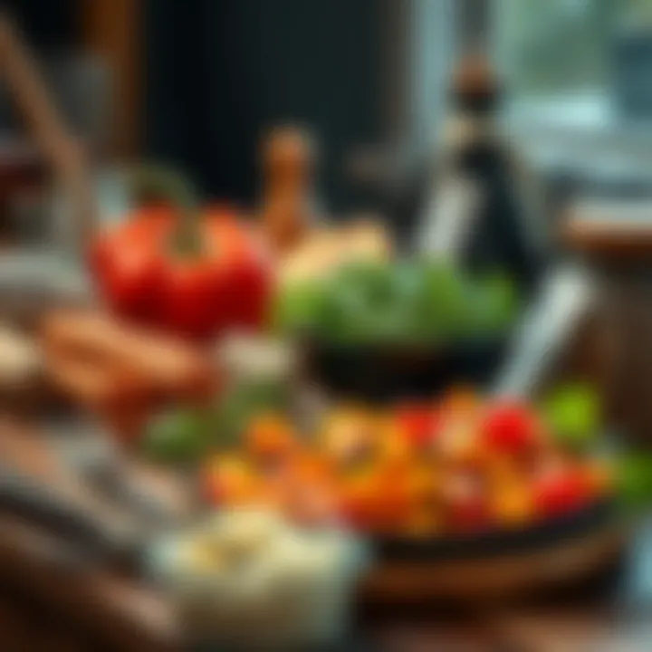 Healthy meal prep with fresh ingredients