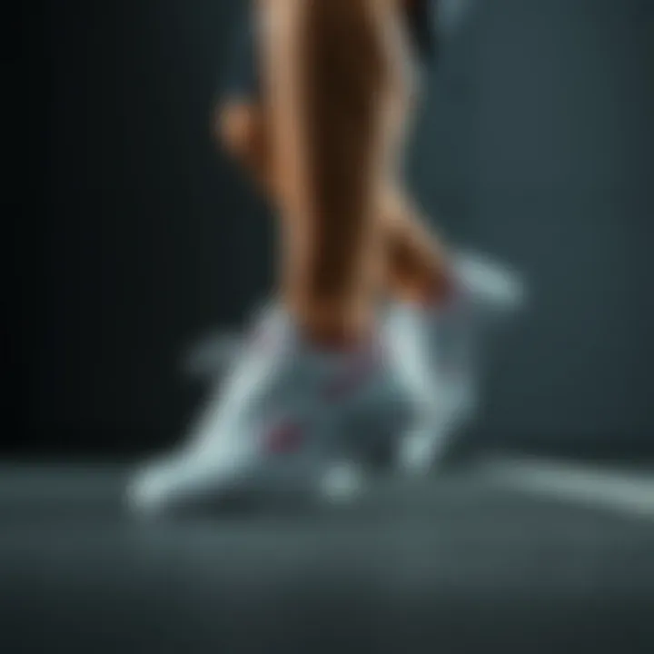 An athlete wearing Reebok Club C sneakers during an intense workout session.