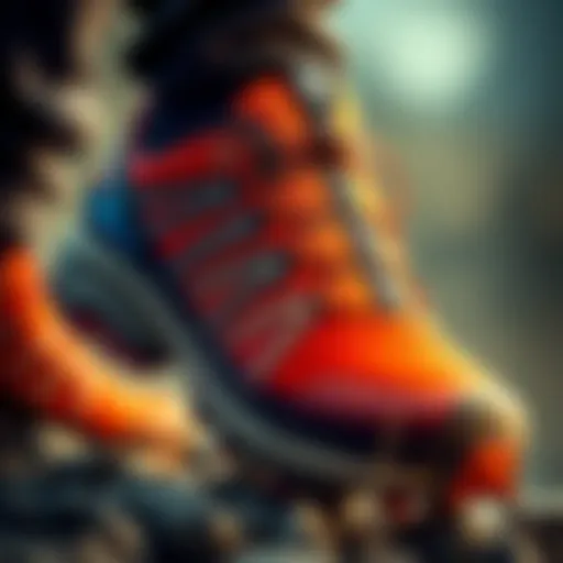 Material Design of Salomon Predict Hike GTX Close-up of the Salomon Predict Hike GTX showcasing its intricate material design