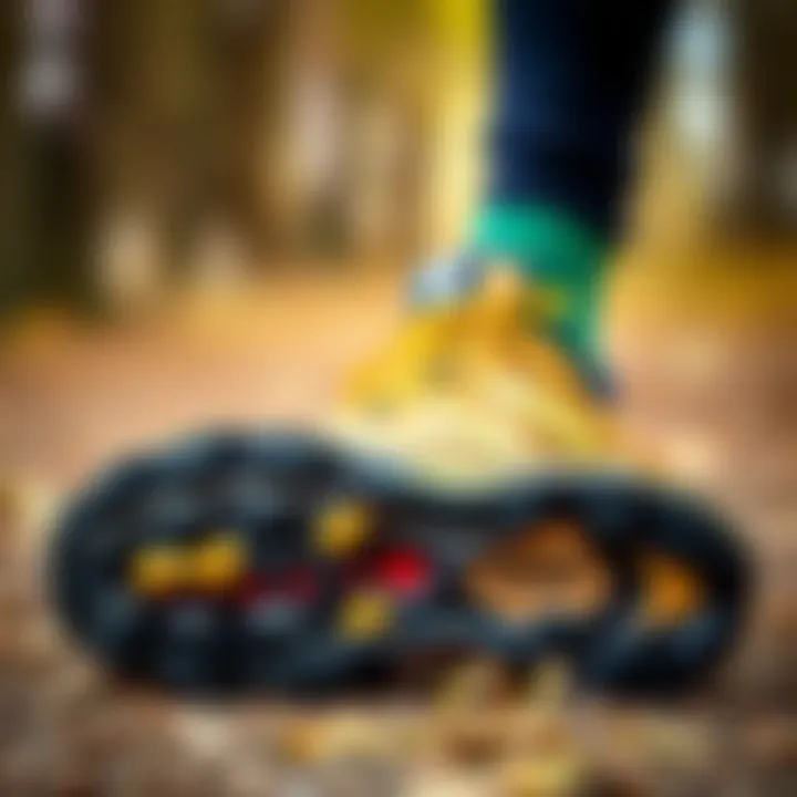 Detailed view of the outsole and grip of Salomon Predict Hike GTX