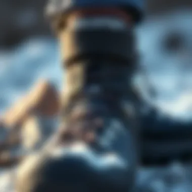Close-up of high-quality materials used in Salomon boots