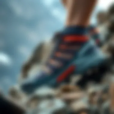 Stability in Rugged Terrain Salomon X Ultra 3 Mid GTX in rugged terrain demonstrating stability and grip
