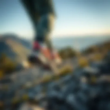 The Salomon XA Rogg 2 GTX in action on a rugged mountain trail, highlighting its performance.