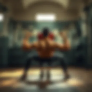 Individual performing a back exercise with determination