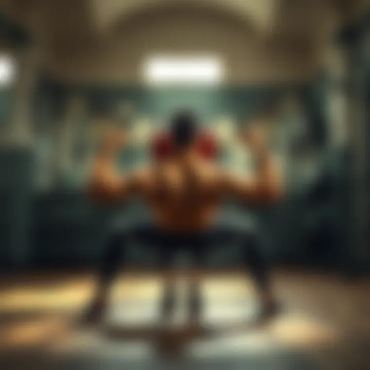 Individual performing a back exercise with determination