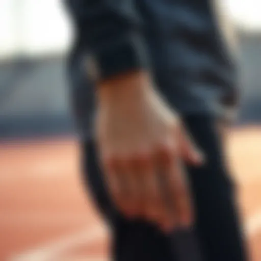 Elegant Black Cuff in Athletic Wear Elegant black cuff showcasing athletic wear