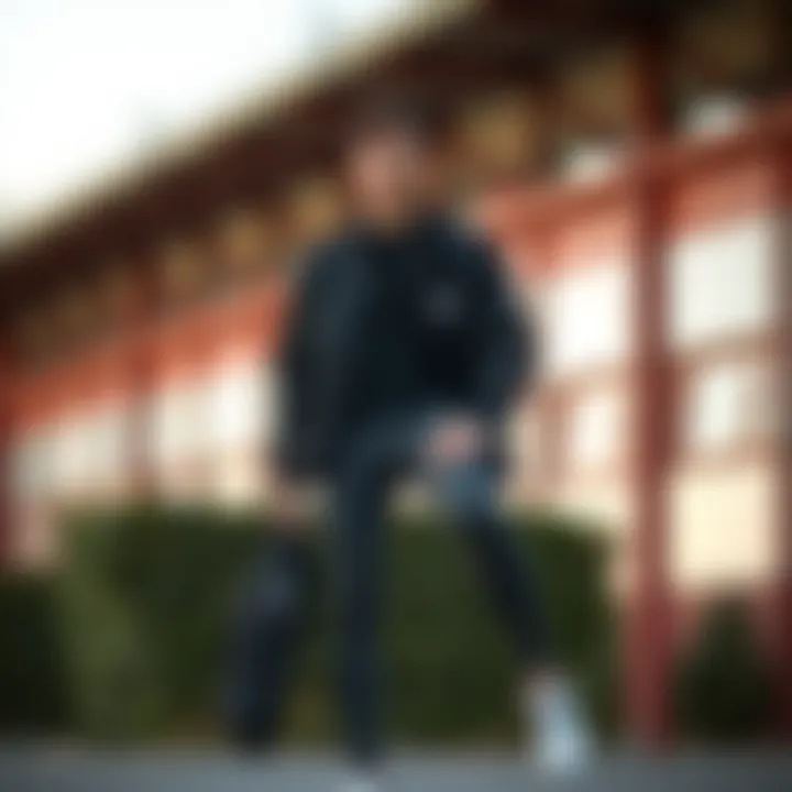 Versatile outfit pairing with Skechers black jacket