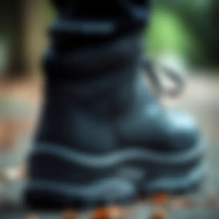 Close-up of Material Quality in Skechers Boots Close-up of the material quality in Skechers boots