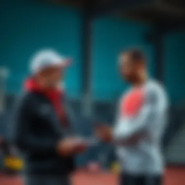 Coaching on Heart Rate Management A coach advising an athlete on heart rate management