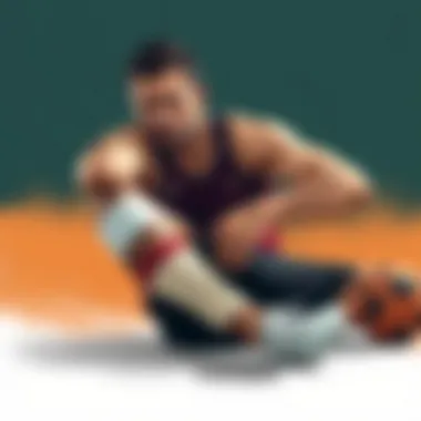 Injured athlete resting with a bandaged leg