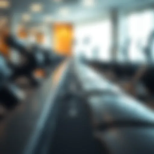 Sweat droplets on gym equipment after intense workout