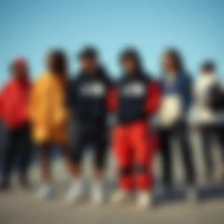 Group of stylish individuals wearing The North Face Retro 1996