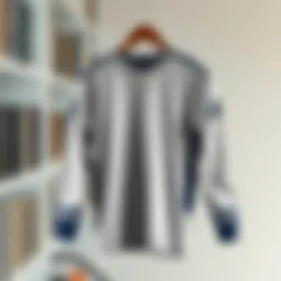 Stylish long-sleeve t-shirt displayed on a hanger