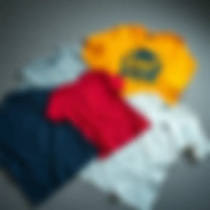 Trendy long-sleeve t-shirt styles laid out on a flat surface