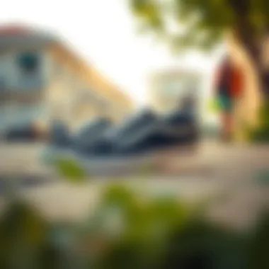 A casual outdoor scene featuring Vans shoes in everyday life