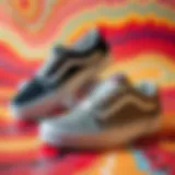 Stylish Vans shoes displayed on a vibrant background