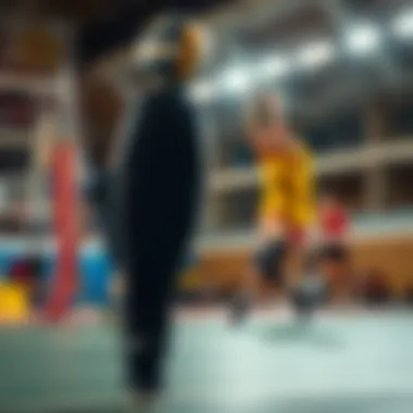 Dynamic volleyball match showcasing importance of knee pads