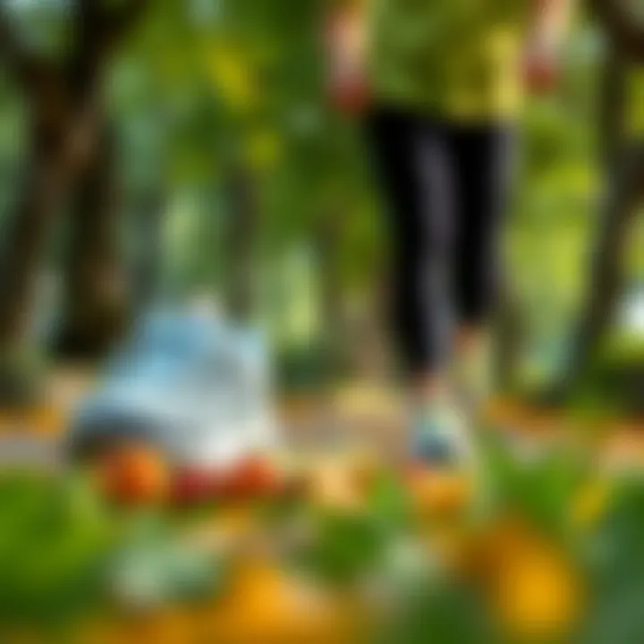 Creating an Effective Healthy Lifestyle A healthy lifestyle representation with walking and nutrition