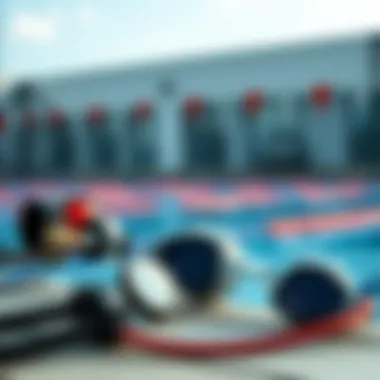 Close-up of a swimming pool with equipment laid out beside it.
